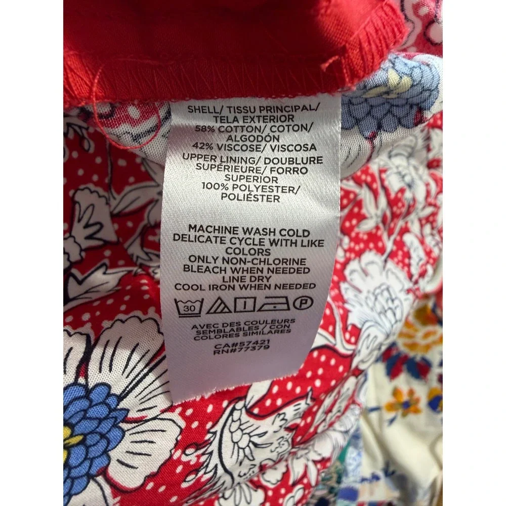 LOFT Outlet Red Floral Halter Neck Wide Leg‎ Jumpsuit Tie Back Womens 14